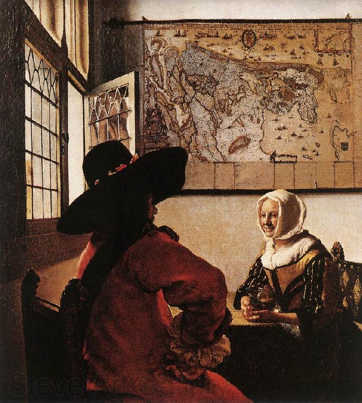 Jan Vermeer Officer with a Laughing Girl Spain oil painting art